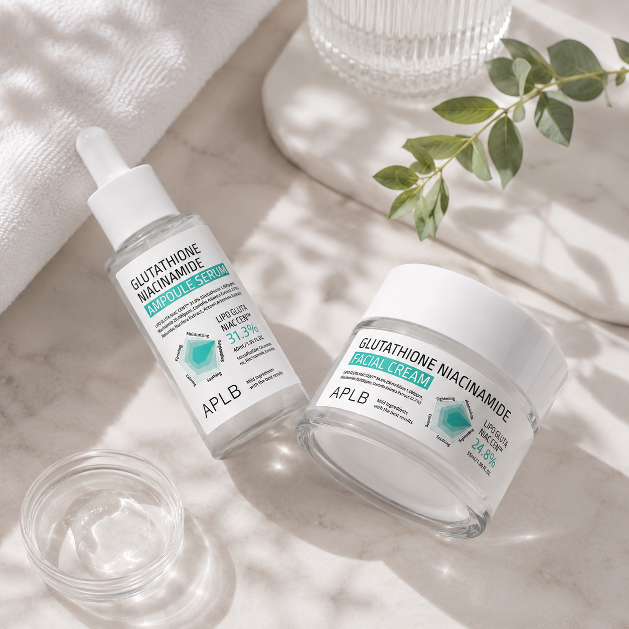Duo Serum y Crema Aclaradora Glutation y Niacinamida APLB