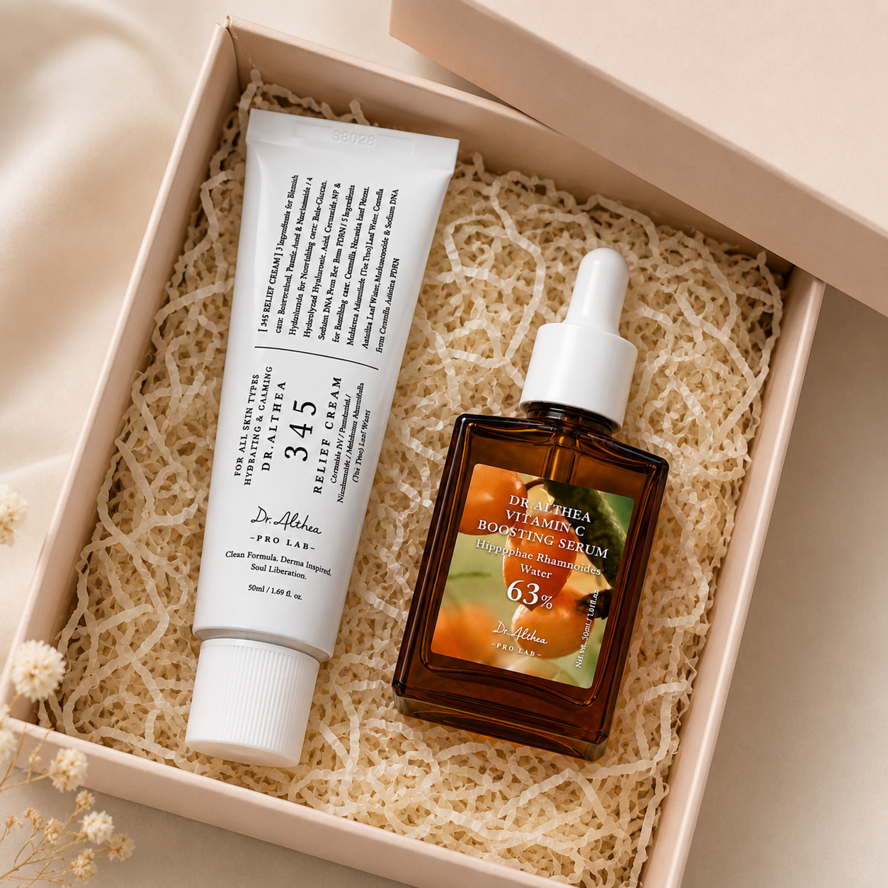 Duo Crema Calmante 345 Relief y Serum Vitamina C 63% - Dr. Althea