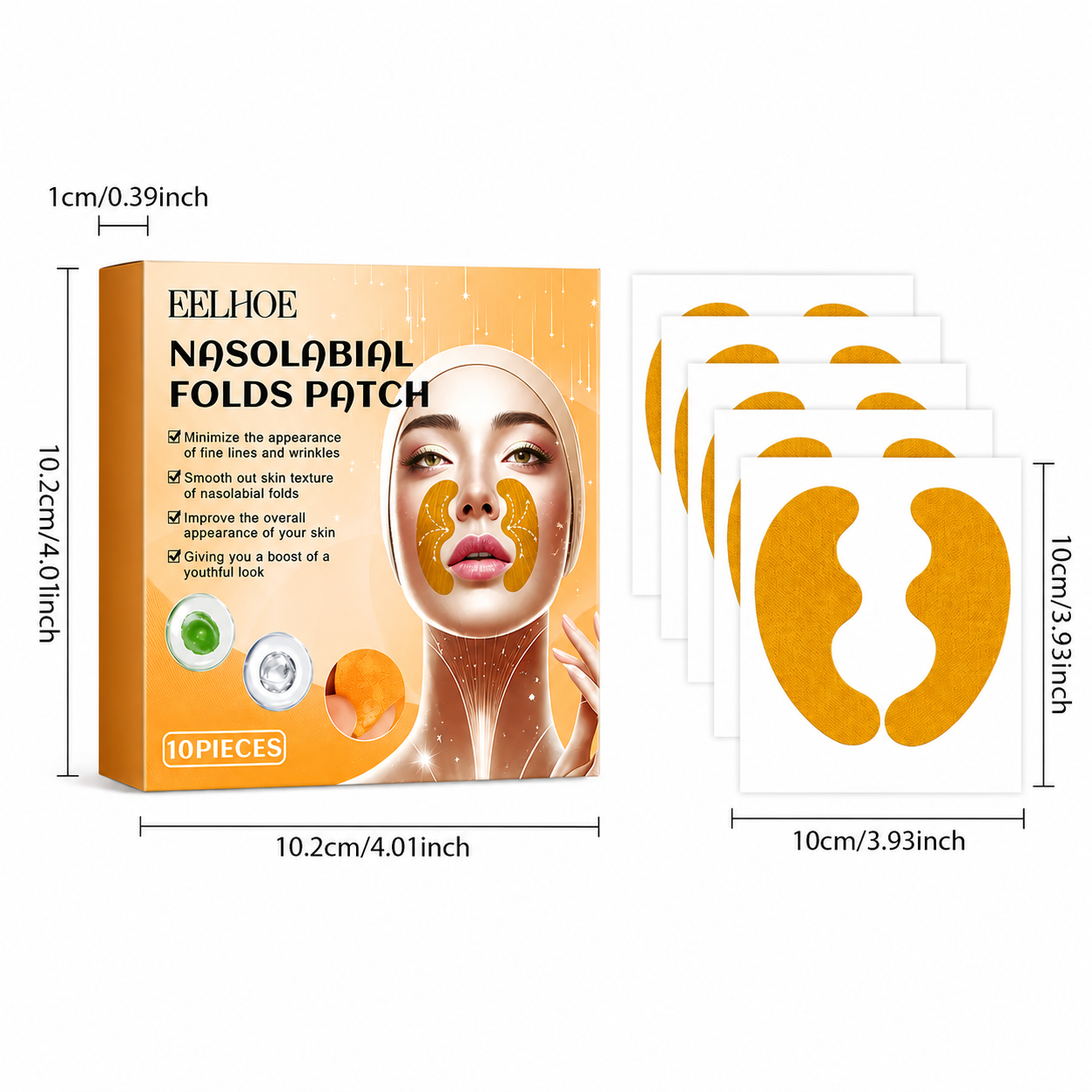 Parches Nasolabiales de Hidrogel con Colageno