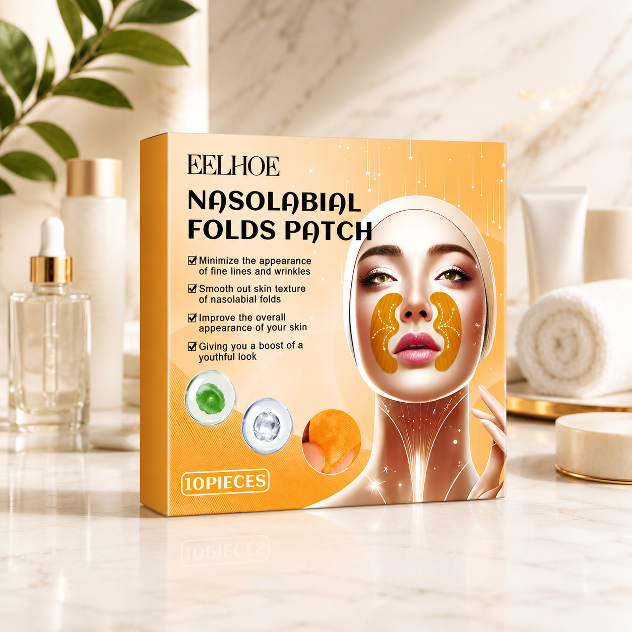 Parches Nasolabiales de Hidrogel con Colageno