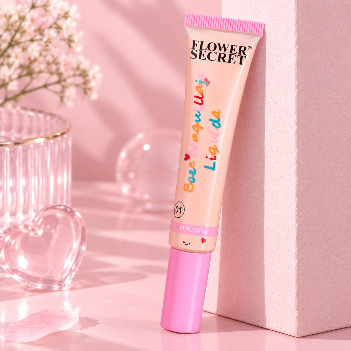 Base Liquida Natural y Luminosa Momo Blush Flower Secret