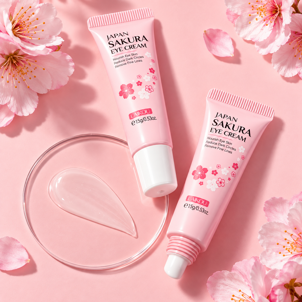 Crema Contorno de Ojos Reafirmante Sakura Antiojeras y Antiedad LAIKOU