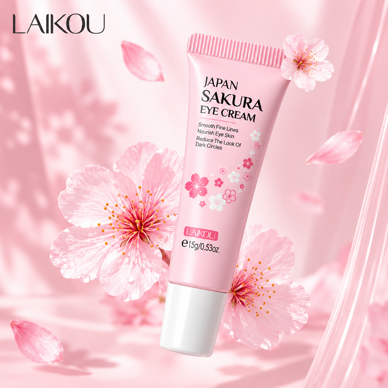 Crema Contorno de Ojos Reafirmante Sakura Antiojeras y Antiedad LAIKOU