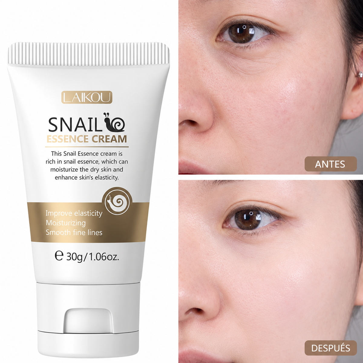 Crema Facial Antiedad Oro 24K y Baba de Caracol LAIKOU