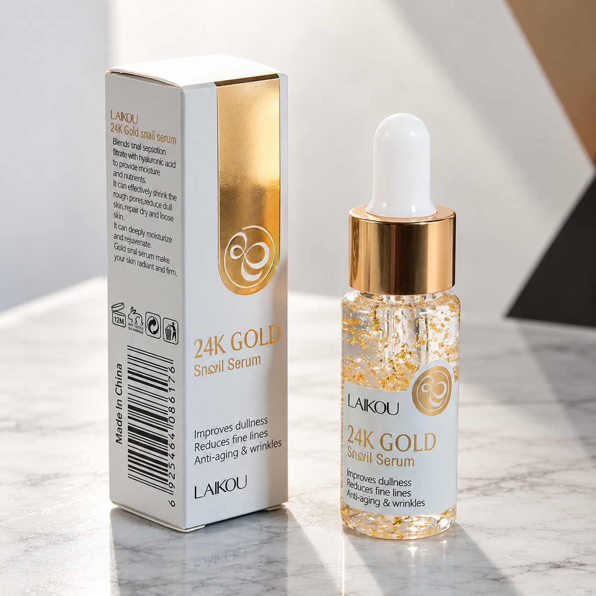 Serum Facial Antiedad Oro 24K y Baba de Caracol LAIKOU