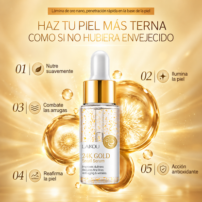Serum Facial Antiedad Oro 24K y Baba de Caracol LAIKOU