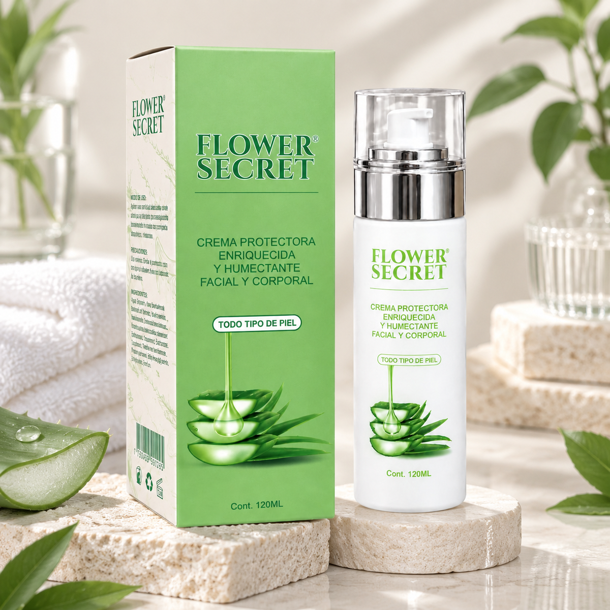 Crema Protectora Humectante Flower Secret Rostro y Cuerpo