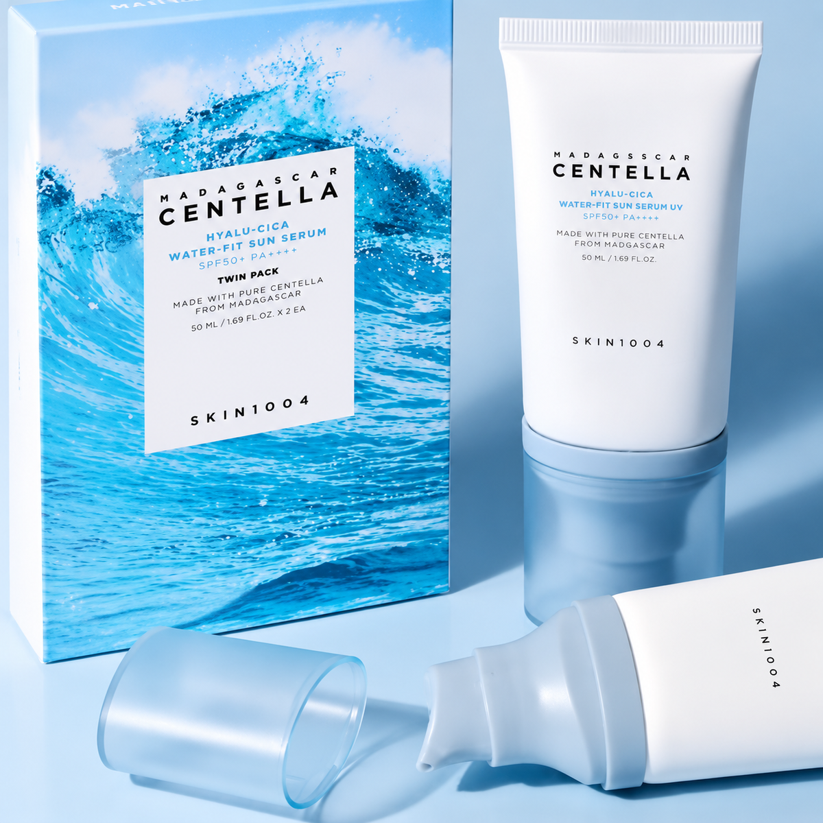 Bloqueador Centella Asiática Hialurónico SPF50+ PA++++ Water-Fit Sun Serum SKIN1004