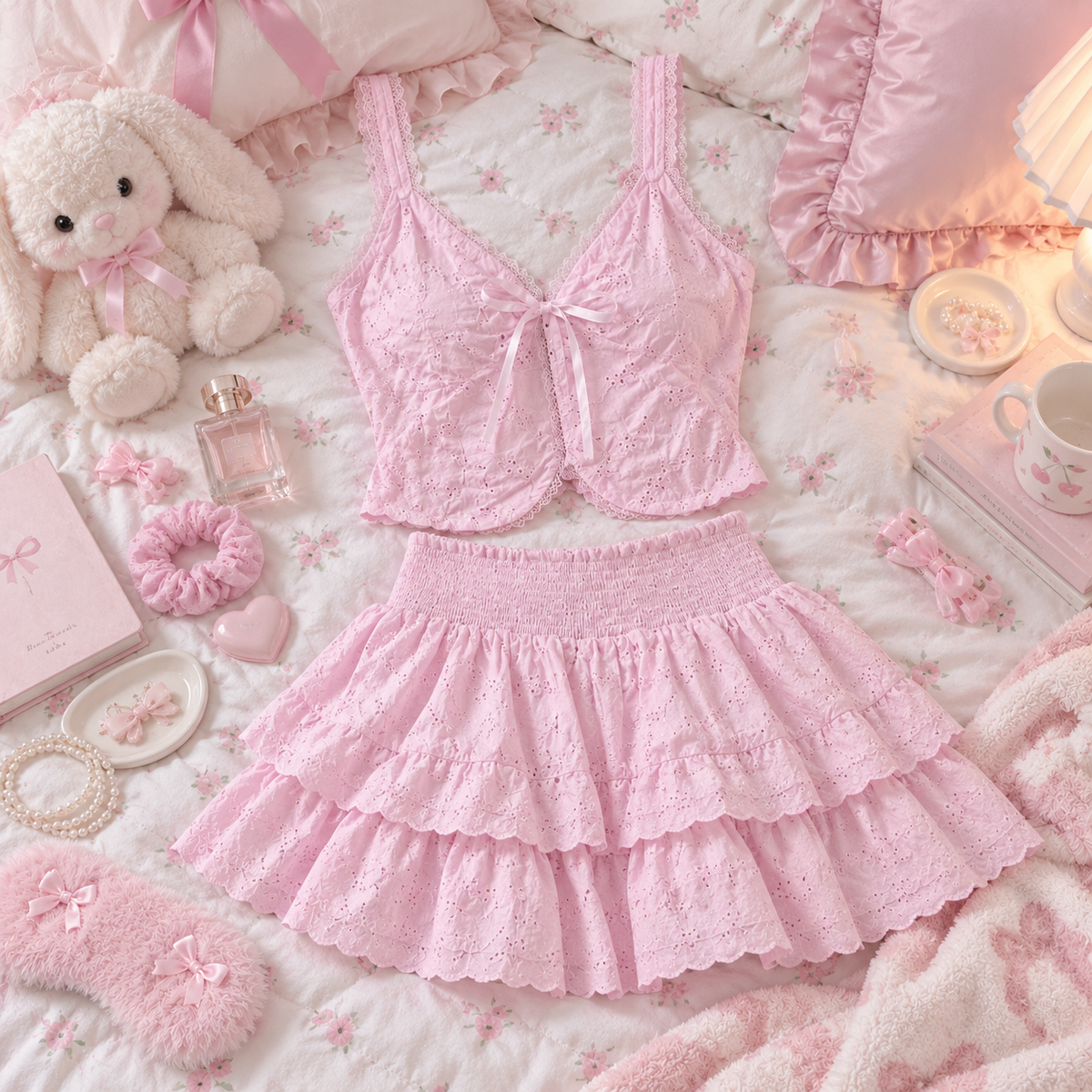 Set Coquette Coreano Top y Falda Yuna