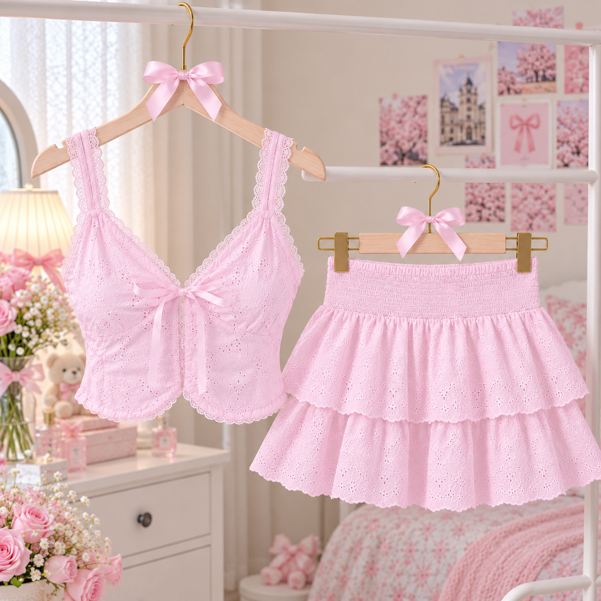 Set Coquette Coreano Top y Falda Yuna