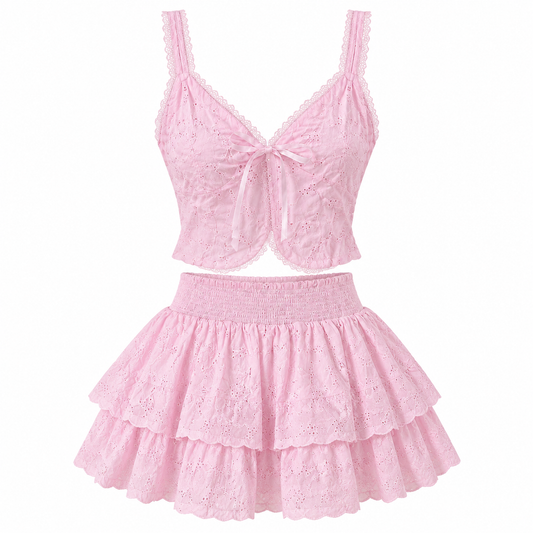 Set Coquette Coreano Top y Falda Yuna