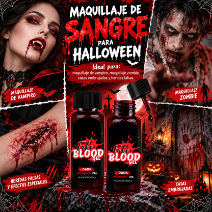 Sangre Falsa en Gel Rojo Oscuro para Halloween, Cosplay y Caracterización Fake Blood Dark