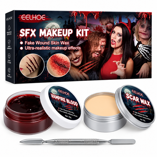 Kit de Maquillaje para Heridas Falsas con Cera y Sangre Falsa SFX EELHOE