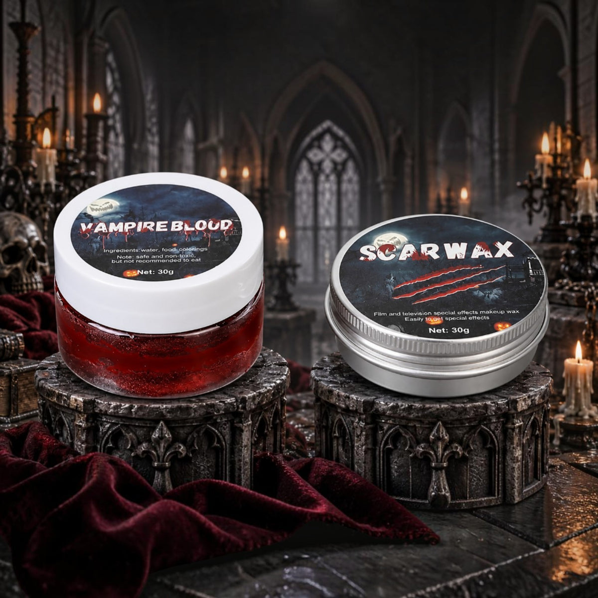 Kit de Maquillaje para Heridas Falsas con Cera y Sangre Falsa SFX EELHOE