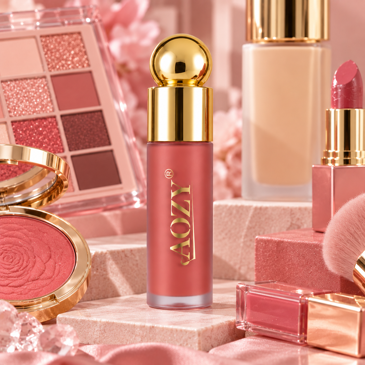Rubor Líquido Glow Waterproof AOZY Rose Crush