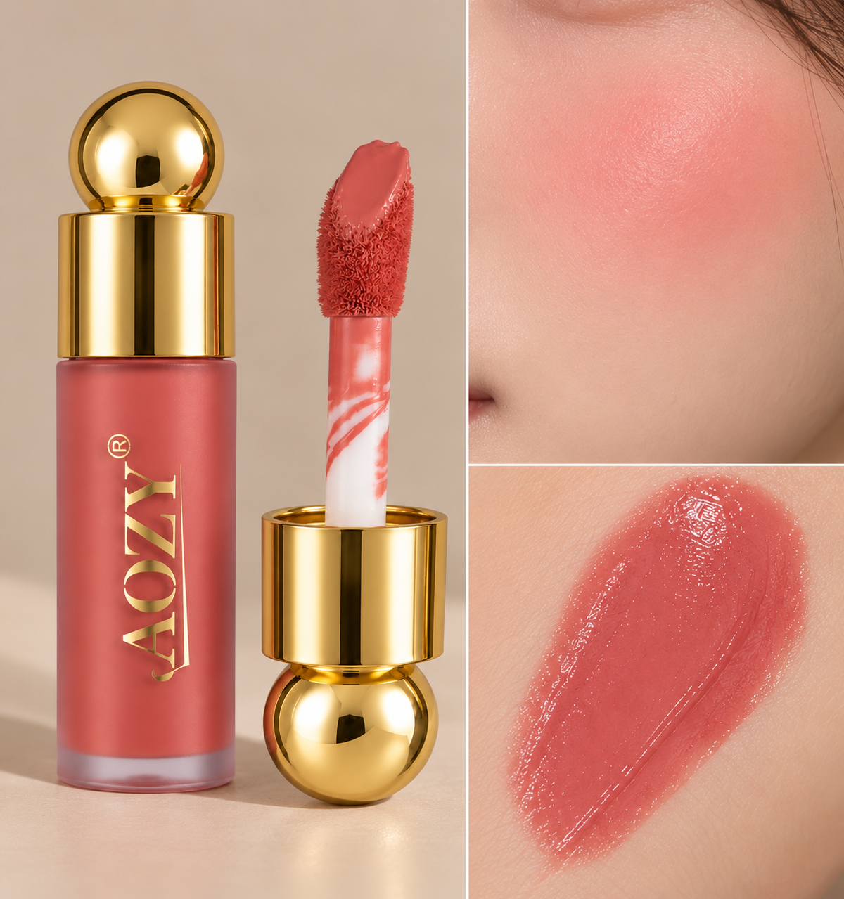 Rubor Líquido Glow Waterproof AOZY Rose Crush