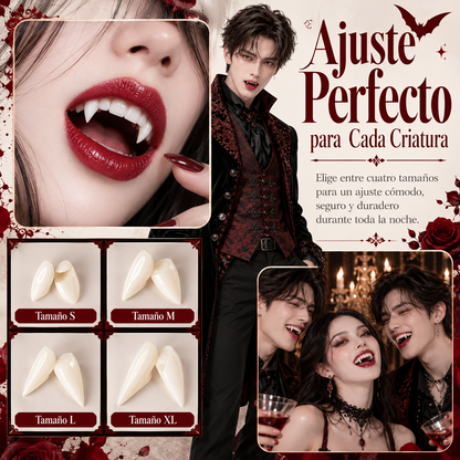Colmillos de Vampiro Ajustables para Halloween S a XL