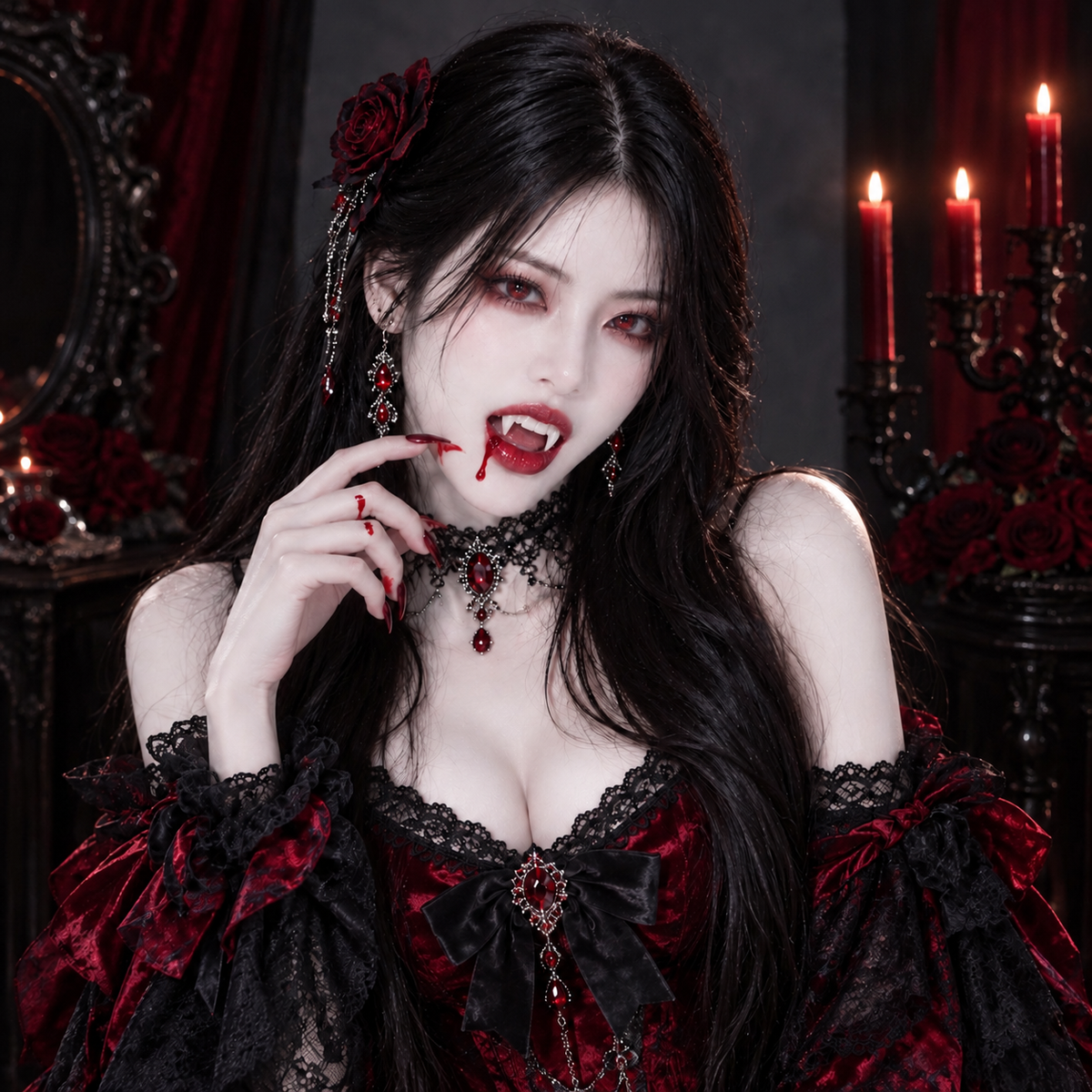 Colmillos de Vampiro Ajustables para Halloween S a XL