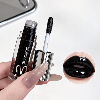 Labial Negro Líquido Glossy SHAQINUO Efecto Vinilo
