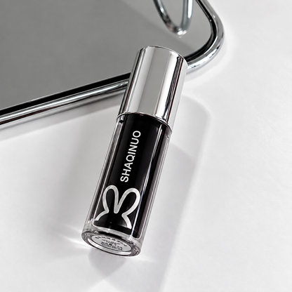 Labial Negro Líquido Glossy SHAQINUO Efecto Vinilo