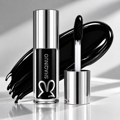 Labial Negro Líquido Glossy SHAQINUO Efecto Vinilo