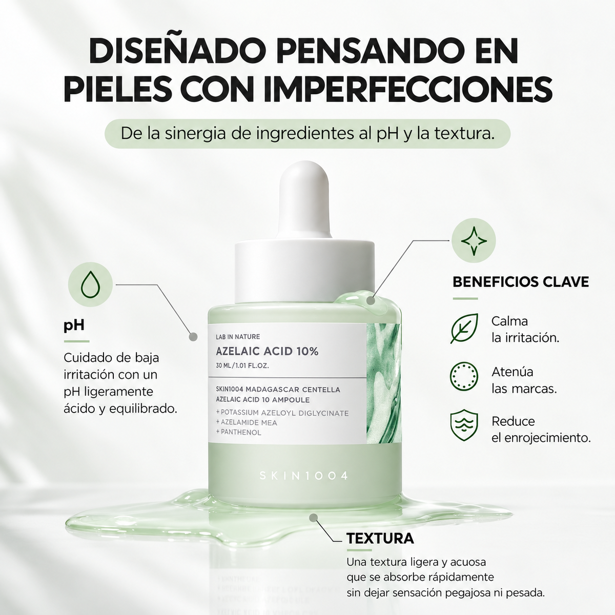 Sérum Ácido Azelaico 10% Centella Madagascar SKIN1004