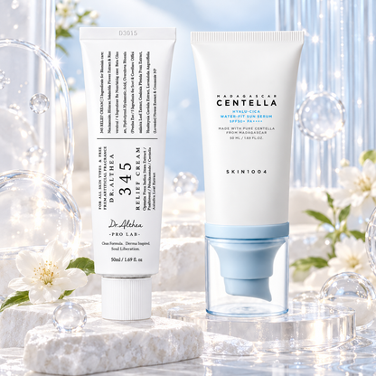 Dúo Crema 345 Dr. Althea y Bloqueador Solar  Hyalu-Cica Centella SKIN1004