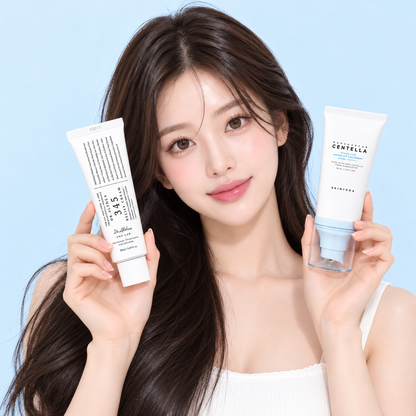 Dúo Crema 345 Dr. Althea y Bloqueador Solar  Hyalu-Cica Centella SKIN1004
