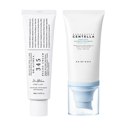 Dúo Crema 345 Dr. Althea y Bloqueador Solar  Hyalu-Cica Centella SKIN1004