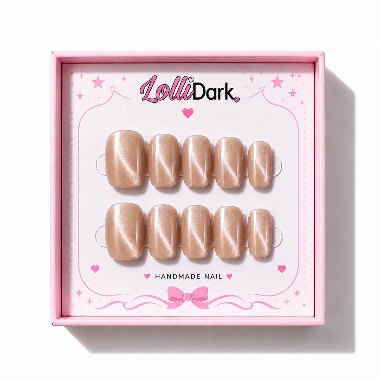 Uñas Press On Efecto Ojo de Gato Perfect Square