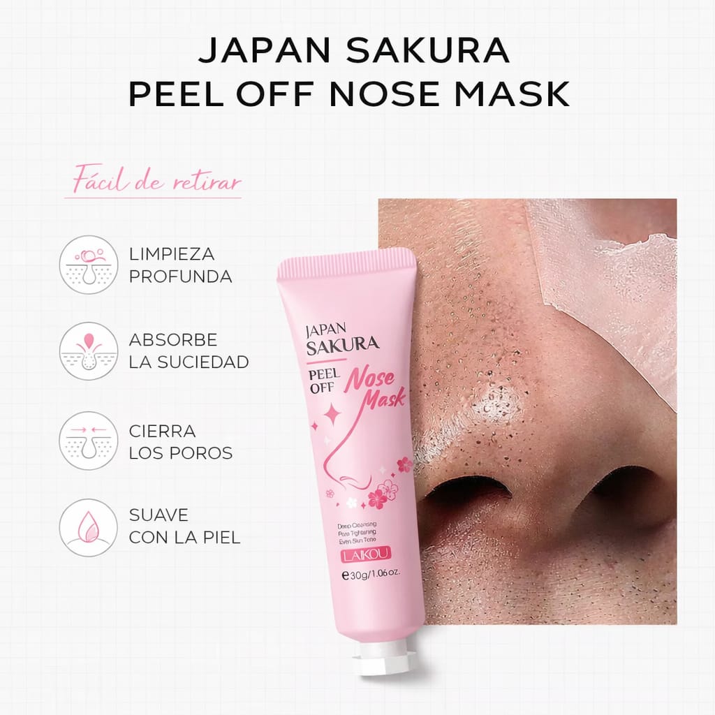 Mascarilla Peel Off Nariz Japan Sakura Laikou