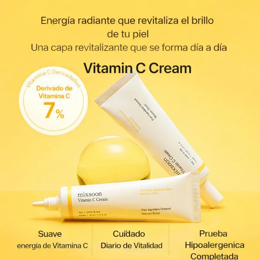 Mixsoon Crema Vitamina C Iluminadora con Niacinamida y Glutatión