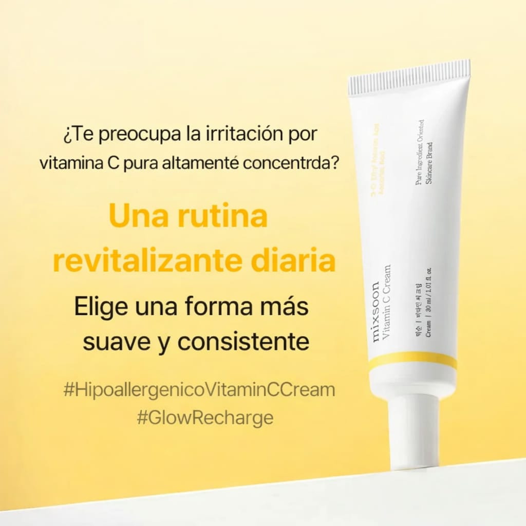 Mixsoon Crema Vitamina C Iluminadora con Niacinamida y Glutatión