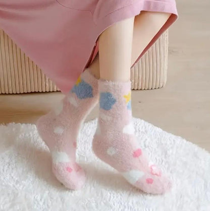 Medias Afelpadas Kawaii de Invierno — Diseños Tiernos y Suaves