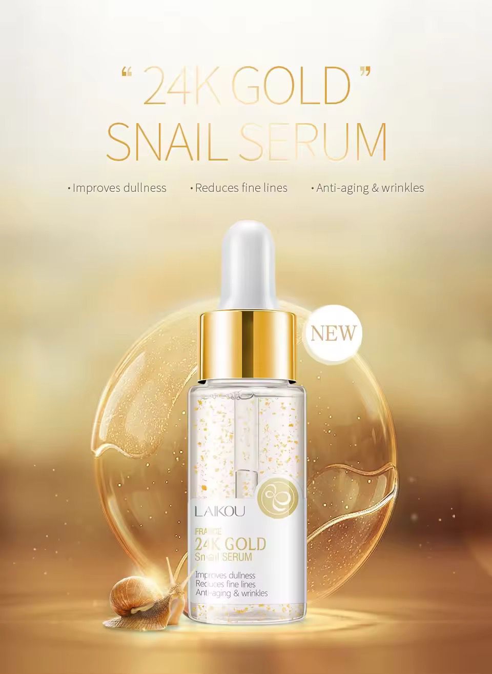 Serum de lujo de oro 24k Laikou
