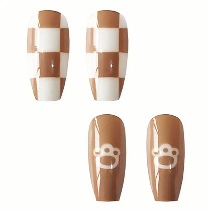 Uñas Press On Bear Chocolate