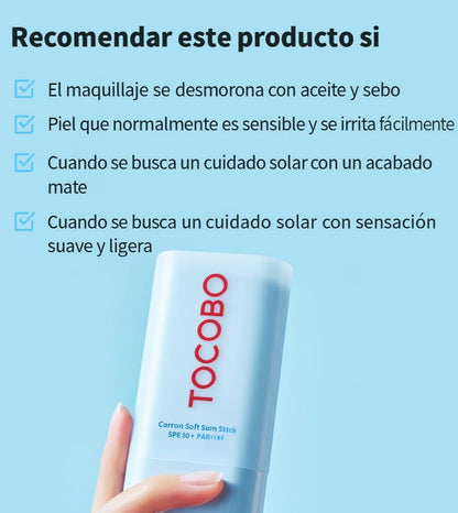 Bloqueador en barra Cotton Soft Tocobo