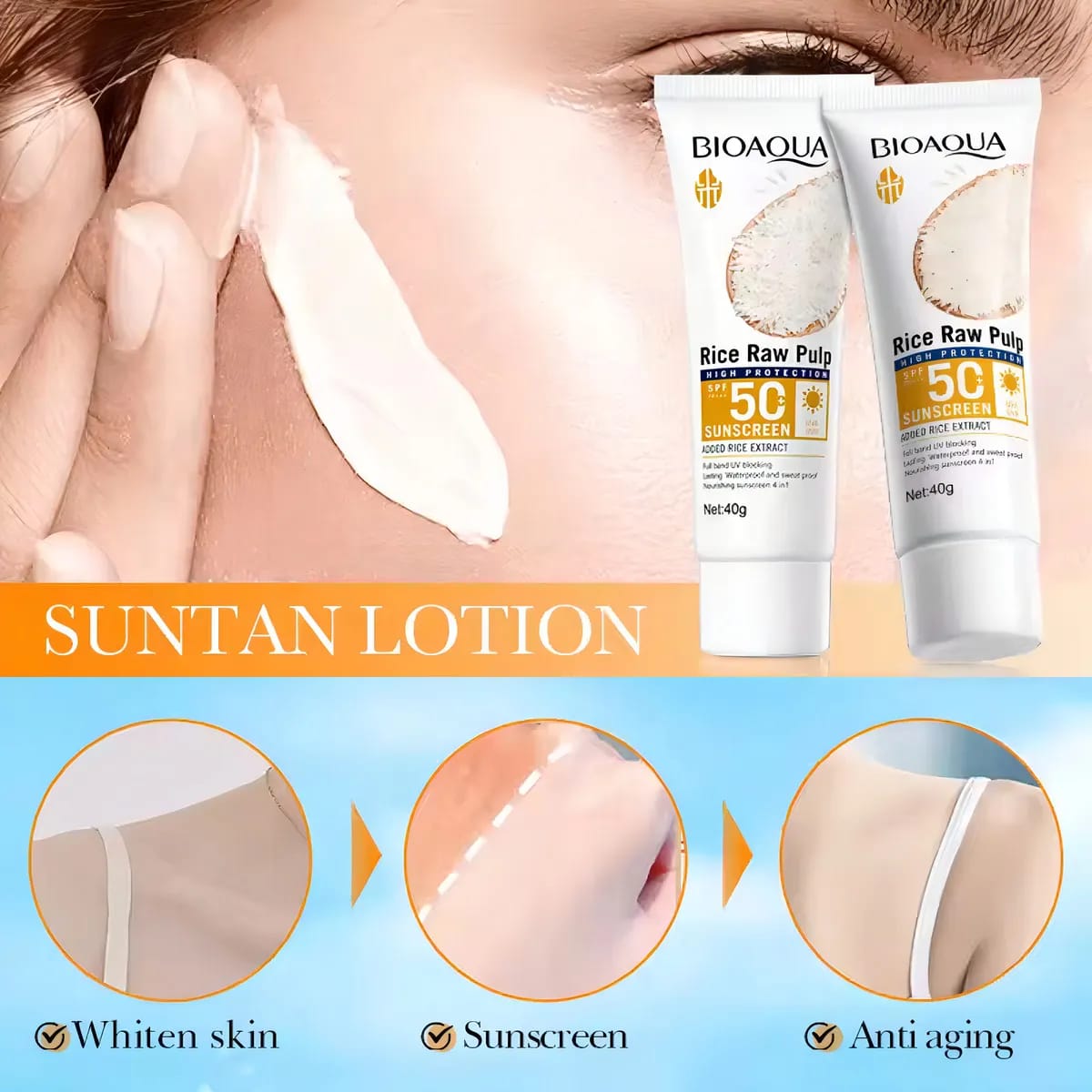 Bloqueador Rice Raw Pulp SPF 50+ BIOAQUA