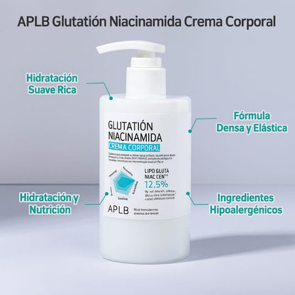 Crema corporal Glutathione & Niacinamide Glow APLB