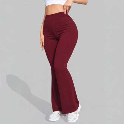 Pantalón Flare Vino Cintura Alta Efecto Push-Up Talla S