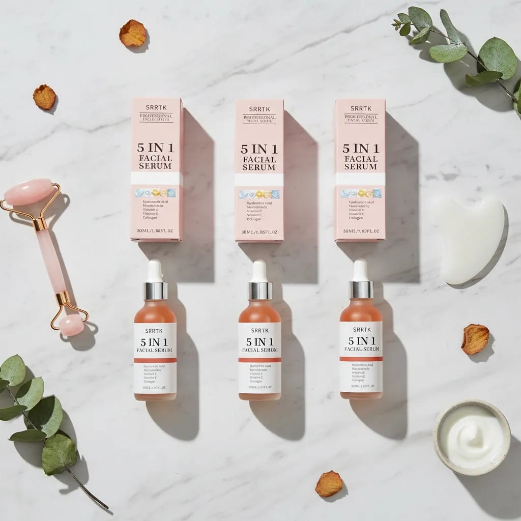 SRRTK Sérum Facial 5 en 1 Niacinamida Vitamina C y Colágeno