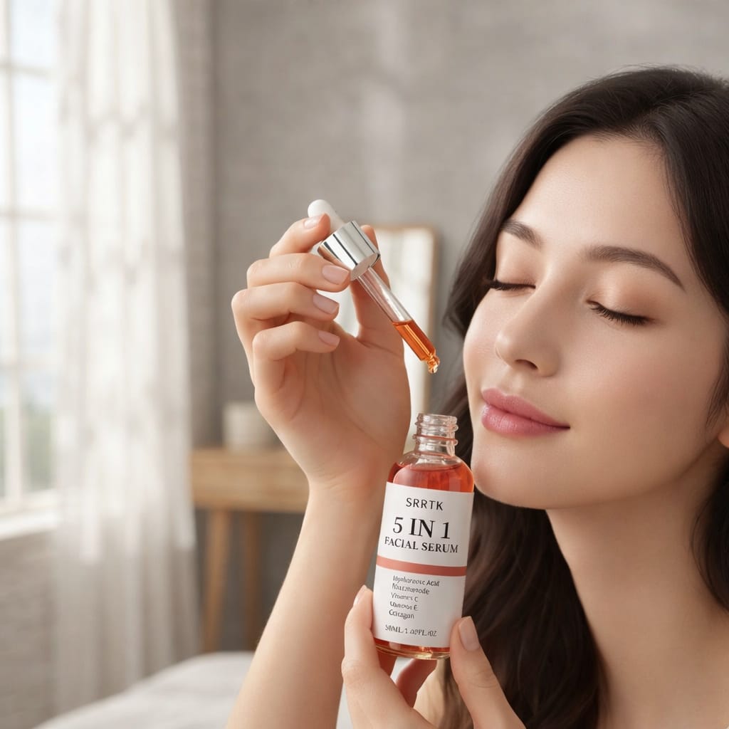 SRRTK Sérum Facial 5 en 1 Niacinamida Vitamina C y Colágeno