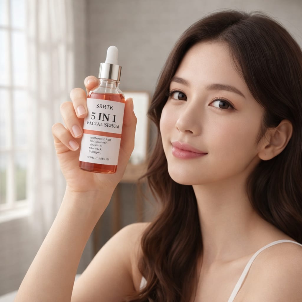 SRRTK Sérum Facial 5 en 1 Niacinamida Vitamina C y Colágeno