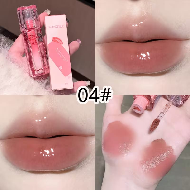 Shaqinuo Tinta Jelly Kiss Lip Gloss Efecto Glass Lips 6 Tonos