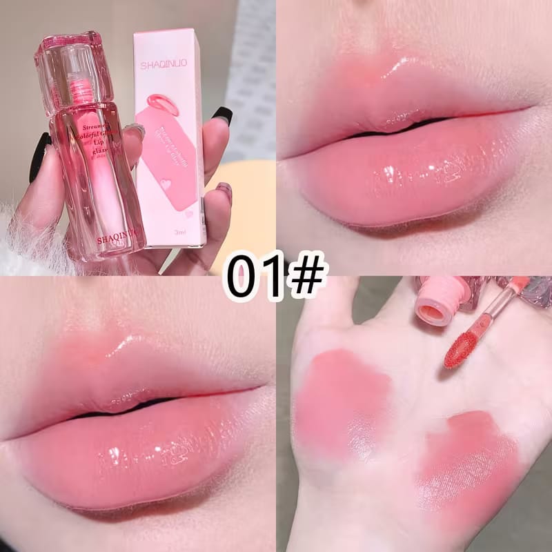 Shaqinuo Tinta Jelly Kiss Lip Gloss Efecto Glass Lips 6 Tonos