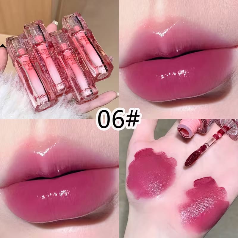 Shaqinuo Tinta Jelly Kiss Lip Gloss Efecto Glass Lips 6 Tonos