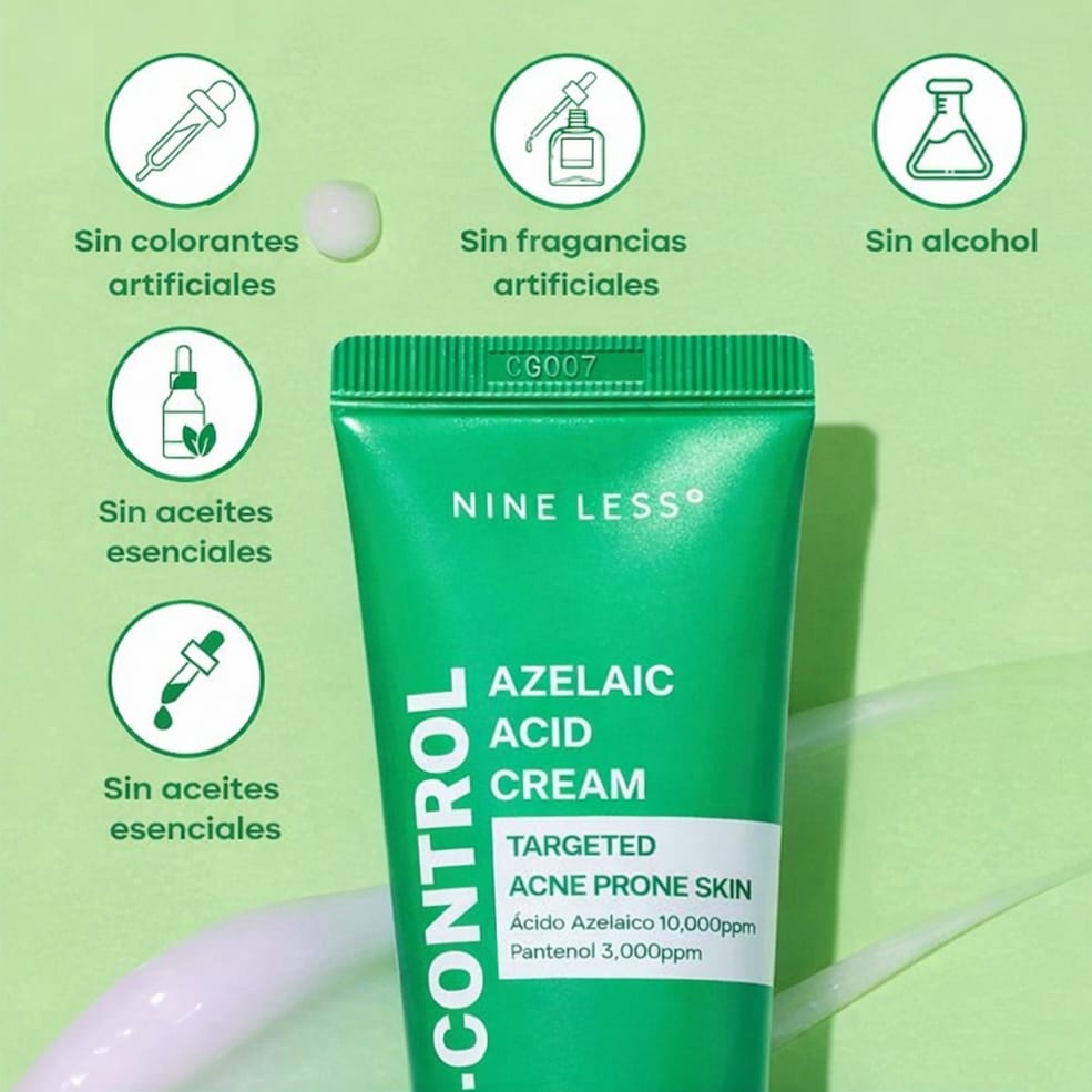 Nineless Crema Ácido Azeláico 10,000 ppm Antiacné y Antimancha
