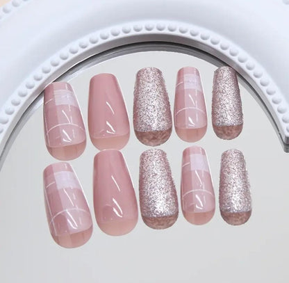 Uñas Press On Elegant On Glitter