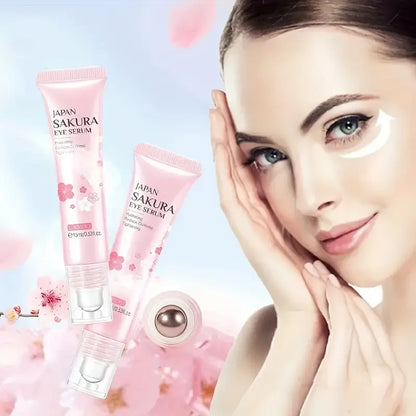 Suero para ojos Sakura, cuidado de contorno de ojos, cosmética coreana, modelo femenina